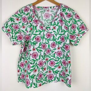 J. Crew Lotus Flower Cotton Poplin Top